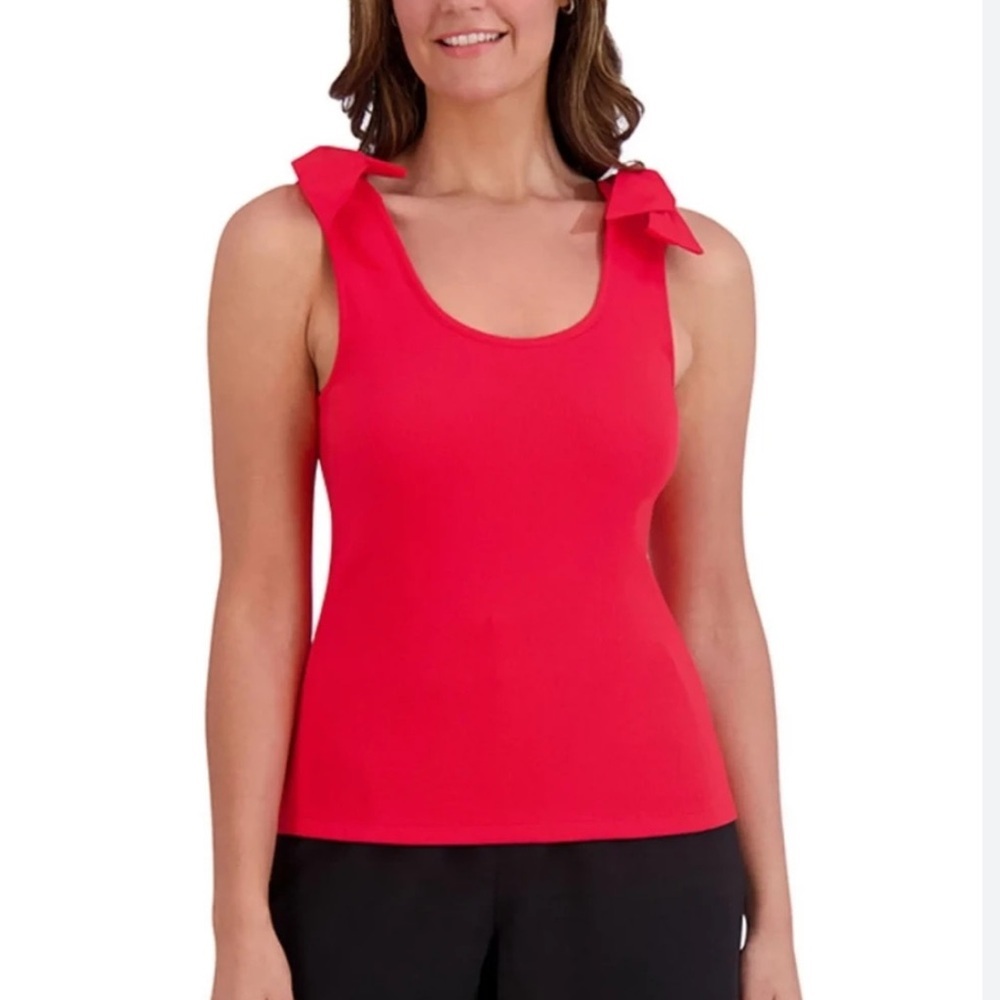 French Connection Red Bow Tank Top